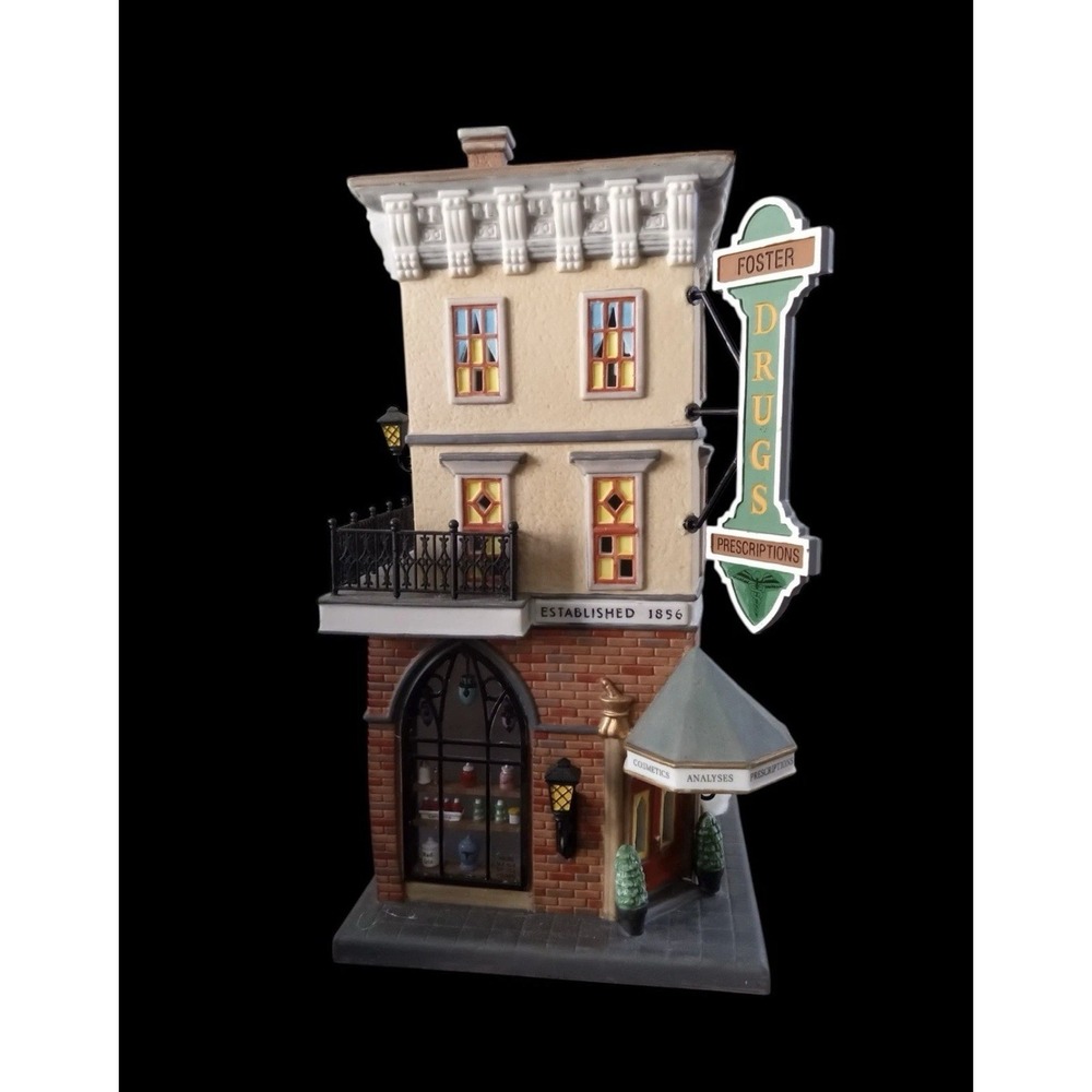 Department 56 Foster Pharmacy Christmas #58916 In The City Series Retired